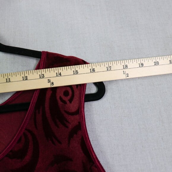 VTG Jalate Maxi Dress Women’s 22/24 Burgundy Velvet Burnout Whimsigoth - Picture 6 of 9